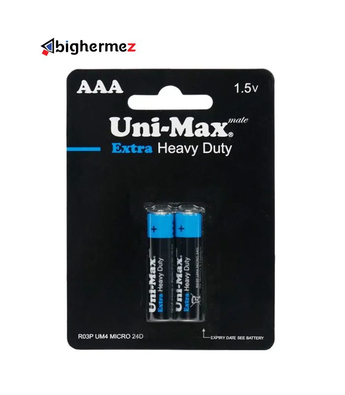 باتری نیم قلم اکسترا یونی مکس 2 عددی مدل R03P UM4 باتری نیم قلم اکسترا یونی مکس 2 عددی مدل R03P UM4