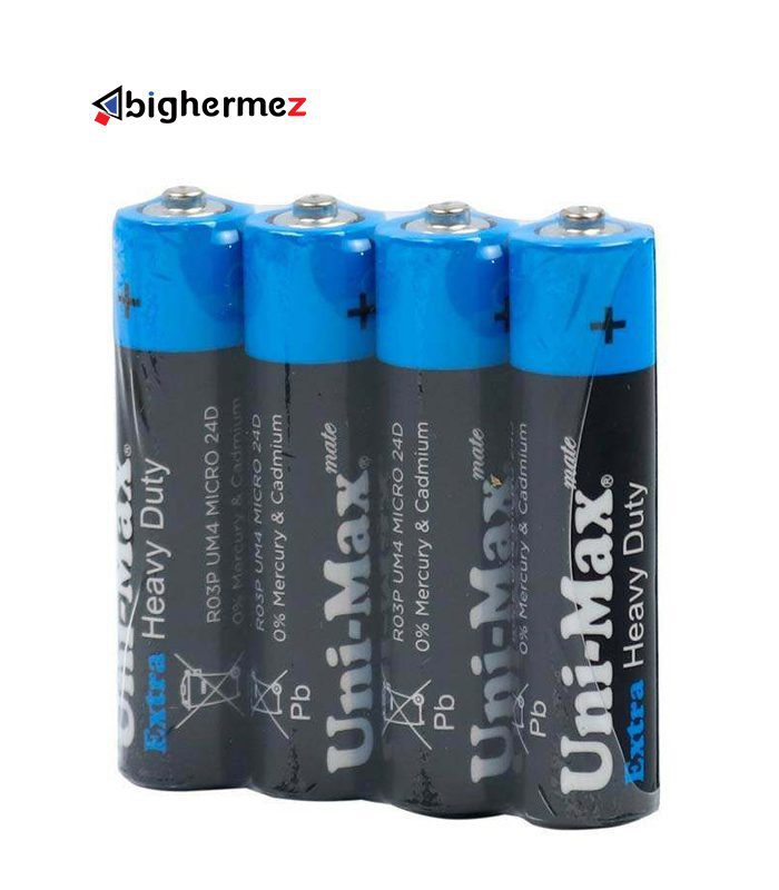 باتری نیم قلم یونی مکس 4 عددی مدل UB-R03P-SP4S باتری نیم قلم یونی مکس 4 عددی مدل UB R03P SP4S