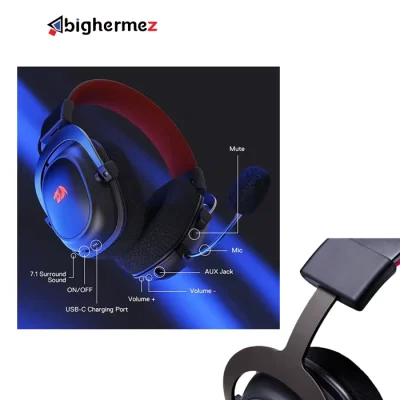 هدست بی سیم گیمینگ ردراگون مدل H510 PRO Zeus-X RGB
