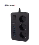 چند راهی 3 خانه برق ارلدام ES-SC07 با کابل 2 متری + شارژر USB