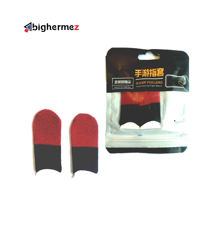 mobile gamung finger sleve black red-1 آستین انگشتی پابجی با فایبر کربن ( مشکی قرمز) - تصویر 1