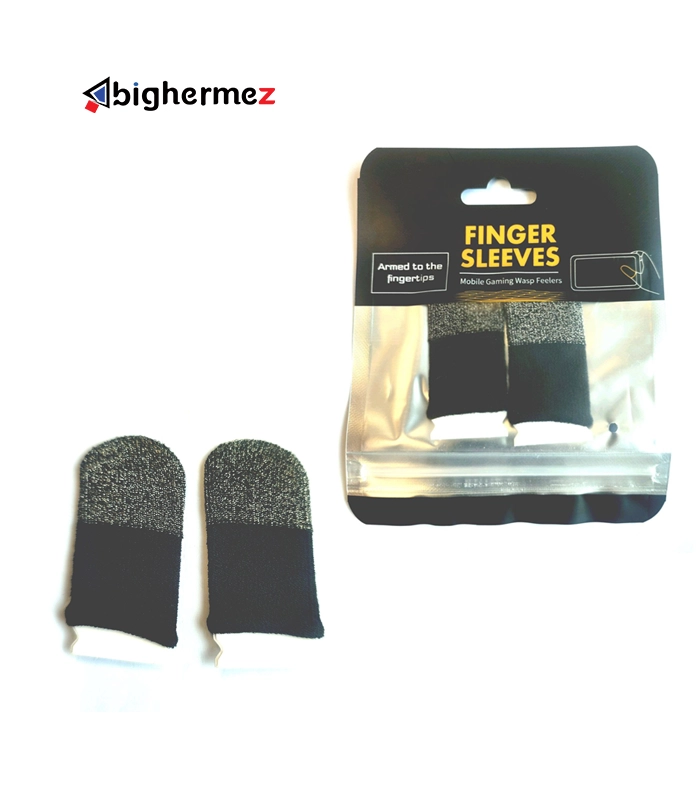 mobile gamung finger sleve carbon silver black gray-0 آستین انگشتی پابجی با فایبر کربن ( مشکی نقره ای ) - تصویر 1