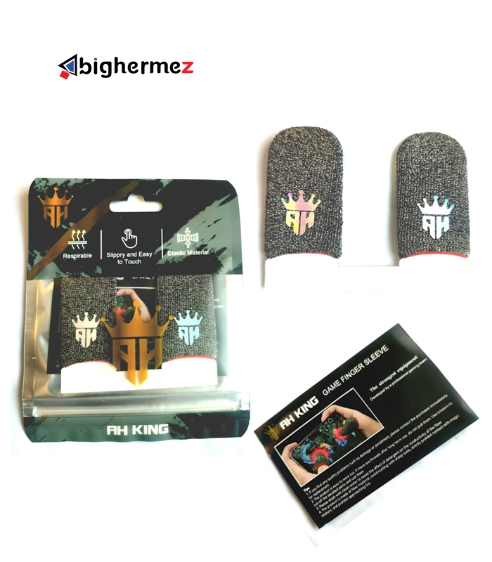 mobile gamung finger sleve carbon silver gray ah king-2 آستین انگشتی پابجی با فایبر نقره و کربن AH KING - تصویر 1
