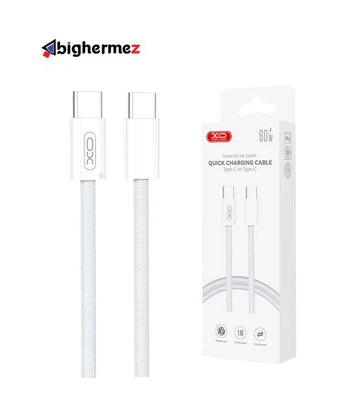 XO-NB-Q260A کابل شارژ دوسر TYPE-C ایکس او مدل XO-NB-Q260A به طول 1 متر - تصویر 1